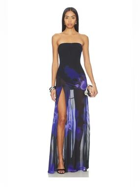 REVOLVE NBD Adeliza Maxi Dress in Dyed Foliage Floral size XS